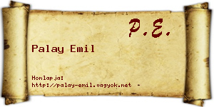 Palay Emil névjegykártya